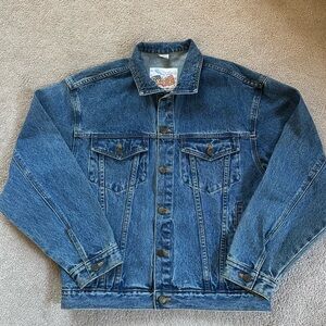 vintage Excelled Denim Trucker Jacket Light Wash 100% Cotton Size Medium